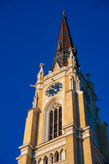 Fototapeta na wymiar Name of Mary Church in Novi Sad, Serbia