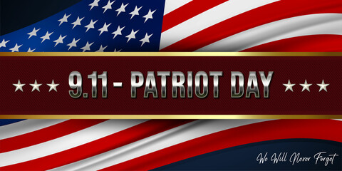 Gradient 9.11 patriot day banner background