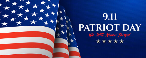 Patriot day USA Never forget 9.11 design Illustration banner template