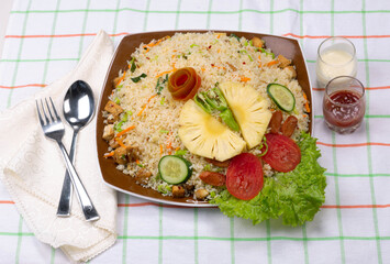 Chinese food rice and curry