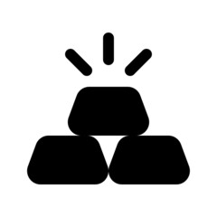 Illustration vector graphic icon of Gold Icon. Solid Style Icon. Vector illustration isolated on white background. Perfect for website or application design.