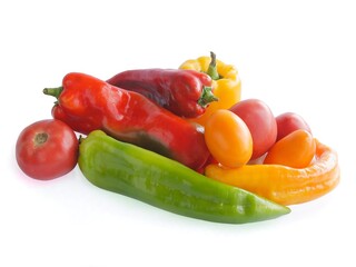 various,multicolor fruits of pepper vegetable for cooking or salads close up