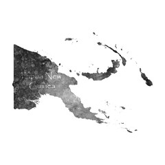 Old abstract grunge map of Papua New Guinea with ancient map and letters on white background. Vector EPS 10.