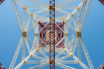 Large metal structure designed to support a large number of high voltage electrical cables