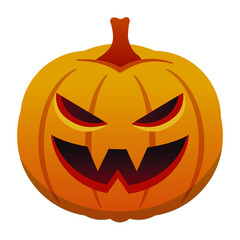 Scary Halloween Pumpkin isolated on white background illustration