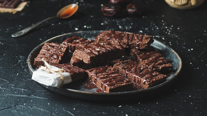 No baked chocolate bars. Delicious dessert.