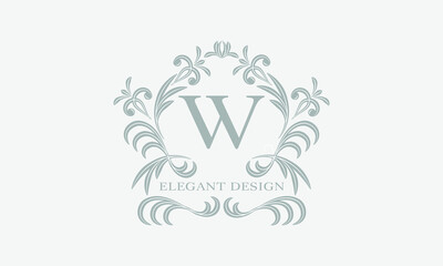 Monogram template with the initial letter W. Logo for cafe, bar, restaurant, invitation. Business style and brand of the company.