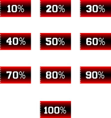 Discounts vector icons from 10 - 100 percent, trendy abstraction for your advertising.