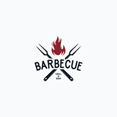Vintage barbecue steak grilled logo