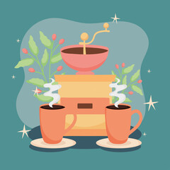 coffee toaster with cups