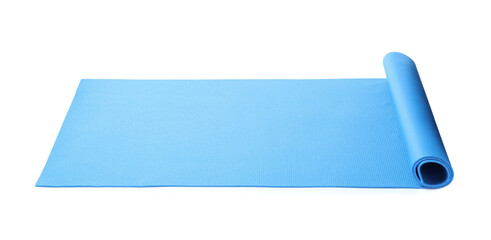 Light blue camping mat isolated on white