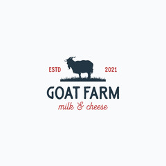 Farm logo design concept goat farm