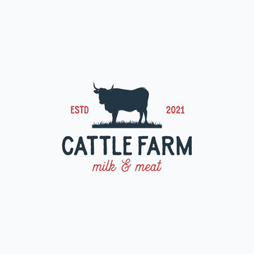 Farm logo design concept cow farm