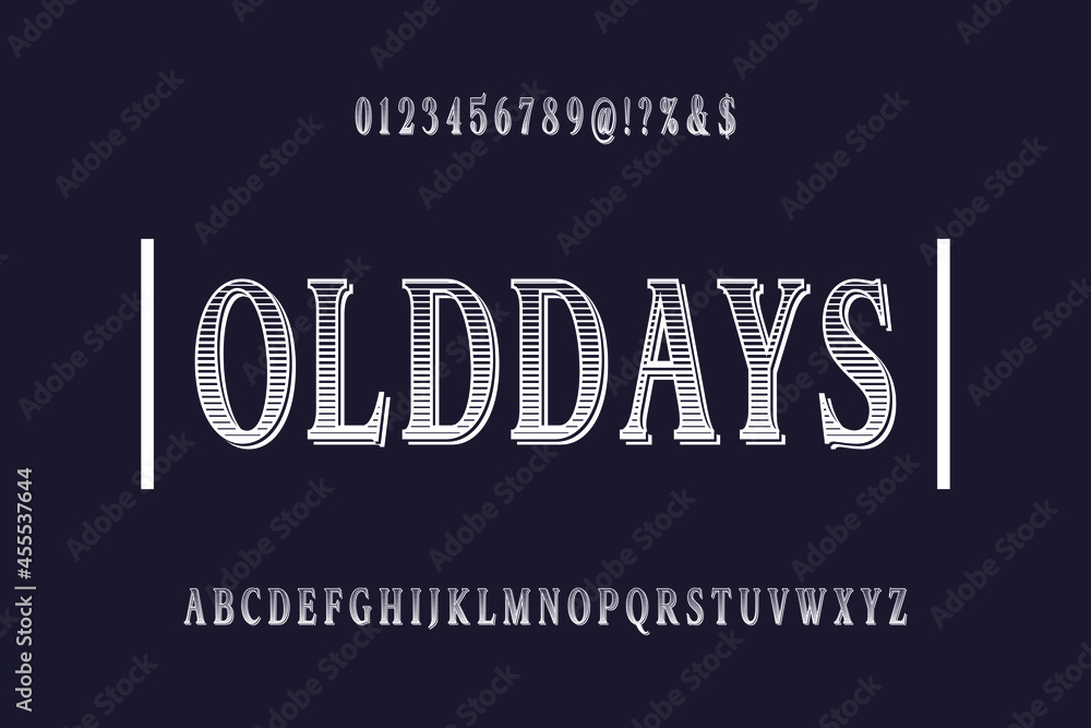 Poster font.alphabet.typeface.script.shadow effect.handcrafted handwritten vector label design old style.vi