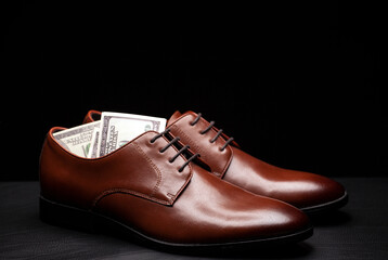 image of shoes dark background