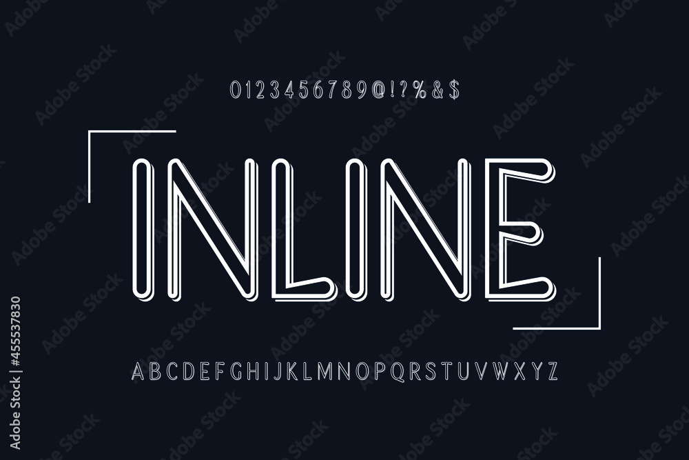 Aufkleber font.alphabet.typeface.script.shadow effect.handcrafted handwritten vector label design old style.vi