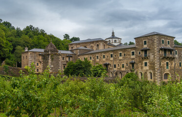 Fototapeta na wymiar Royal Benedictine Abbey of St. Julian of Samos, Lugo, Galicia, Spain