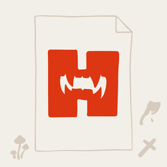 H letter logo with a grin.