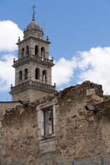Fototapeta na wymiar Ruins of the Templar castle of Ponferrada along the the old way of St. James, Castille and Leon, Spain
