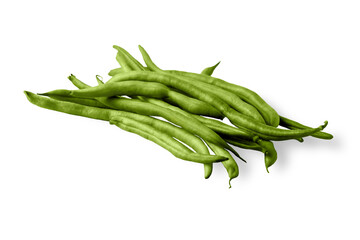 Green beans isolated on a white background.