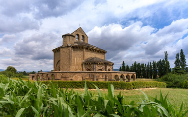 Church Saint Mary of Eunate, a XII century romanesque architecture masterpiece with an unusual...