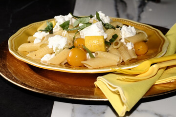 Yellow Squash Ricotta Penne
