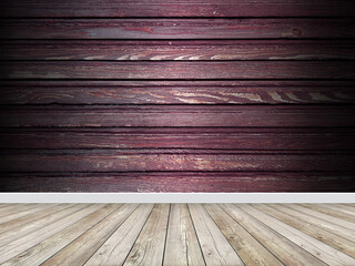 vintage empty room dark wooden background