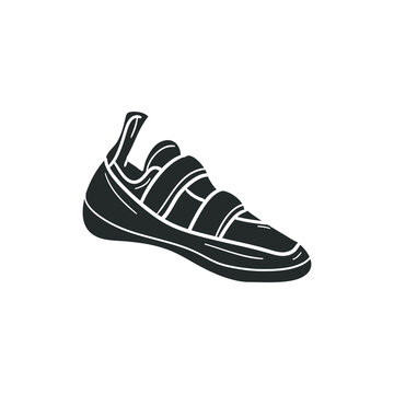 Climbing Shoes Icon Silhouette Illustration. Footwear Sport Vector Graphic Pictogram Symbol Clip Art. Doodle Sketch Black Sign.