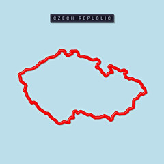 Czech Republic bold outline map. Vector illustration