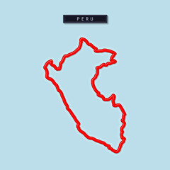 Fototapeta na wymiar Peru bold outline map. Vector illustration