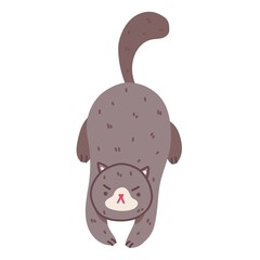 Hand drawn vector illustration of cute Cat character. Sketch Doodle style