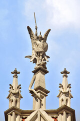 Top part of Roman Catholic Church of St. Nicholas in Kyiv, Ukraine