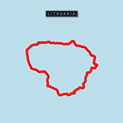 Lithuania bold outline map. Vector illustration