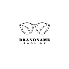 sunglasses logo cartoon template black icon isolated vector