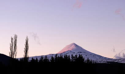 Llaima volcano covered with snow