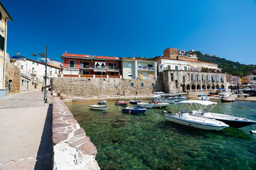 Panorama della città di castellabate, cilento