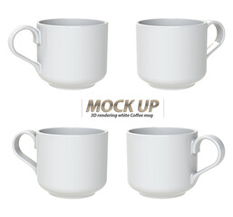 White ceramic Coffee mug isolated on a white background