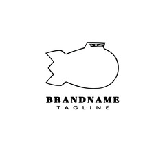 flat dirigible logo cartoon icon design template black isolated vector illustration