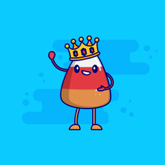 cake cartoon character wearing a crown