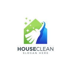 clean house logo design vector illustration