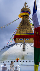 stupa and prayer flag