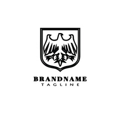 eagle seal logo cartoon icon design template black isolated illustration