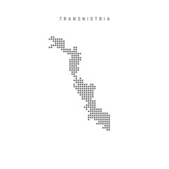 Square dots pattern map of Transnistria. Dotted pixel map. Vector illustration