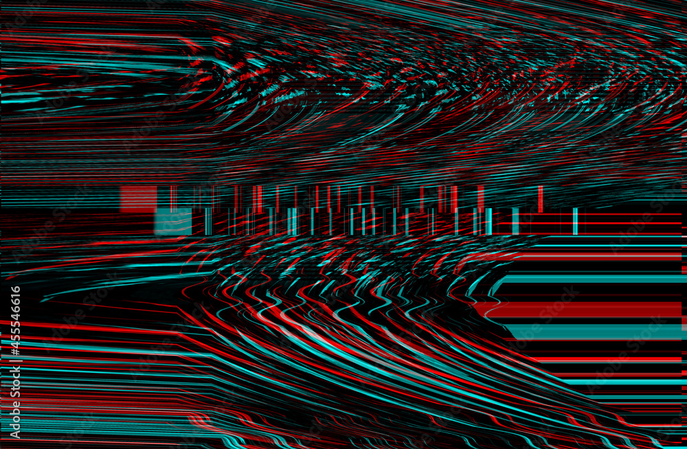 Poster tv glitch psychedelic noise background old vhs screen error digital pixel noise abstract design comp