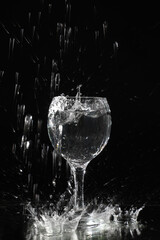 splash in glass