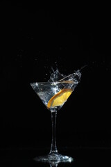 cocktail splash in glass