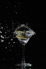 Fototapeta na wymiar martini glass with lemon