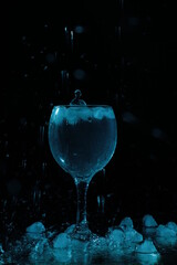 glass of water with ice