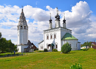 The Alexander Monastery was founded in 1240 by Prince Alexander Nevsky. It was abolished in 1764. In 2006 it was resumed as a monastery. Russia, Suzdal, August 2021.