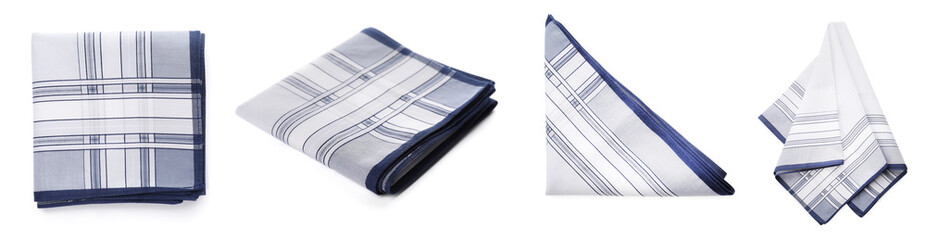 Set with handkerchiefs on white background. Banner design